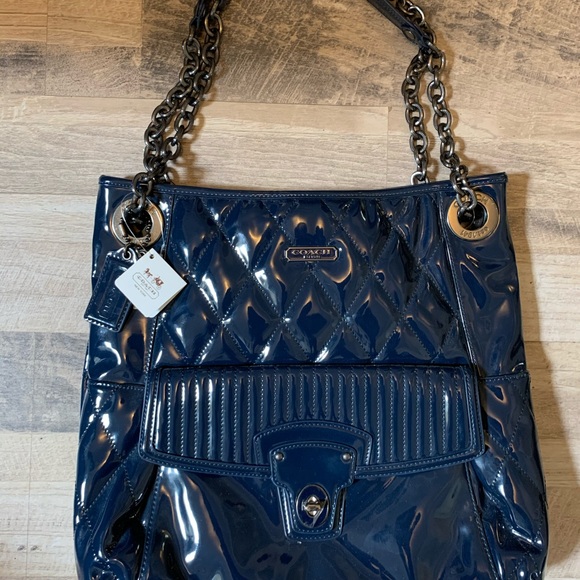 🆕 Coach | Cobalt Liquid Gloss Tote - Picture 14 of 14